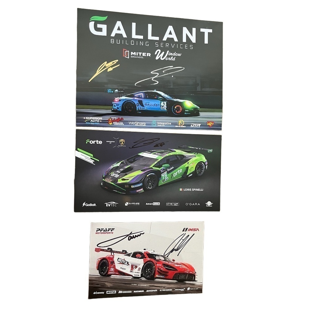 2024 Bundle Of 3 Signed Cards Imsa Pfaff Gallant